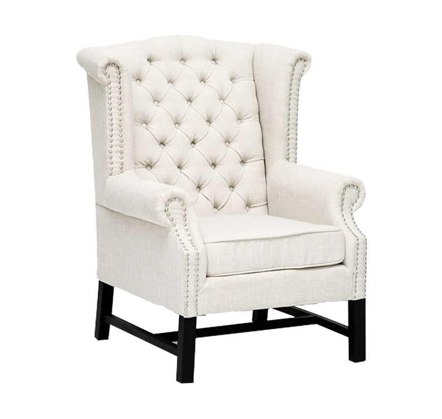 Jalet Wingback Chair in Light Grey Colour by Madesos